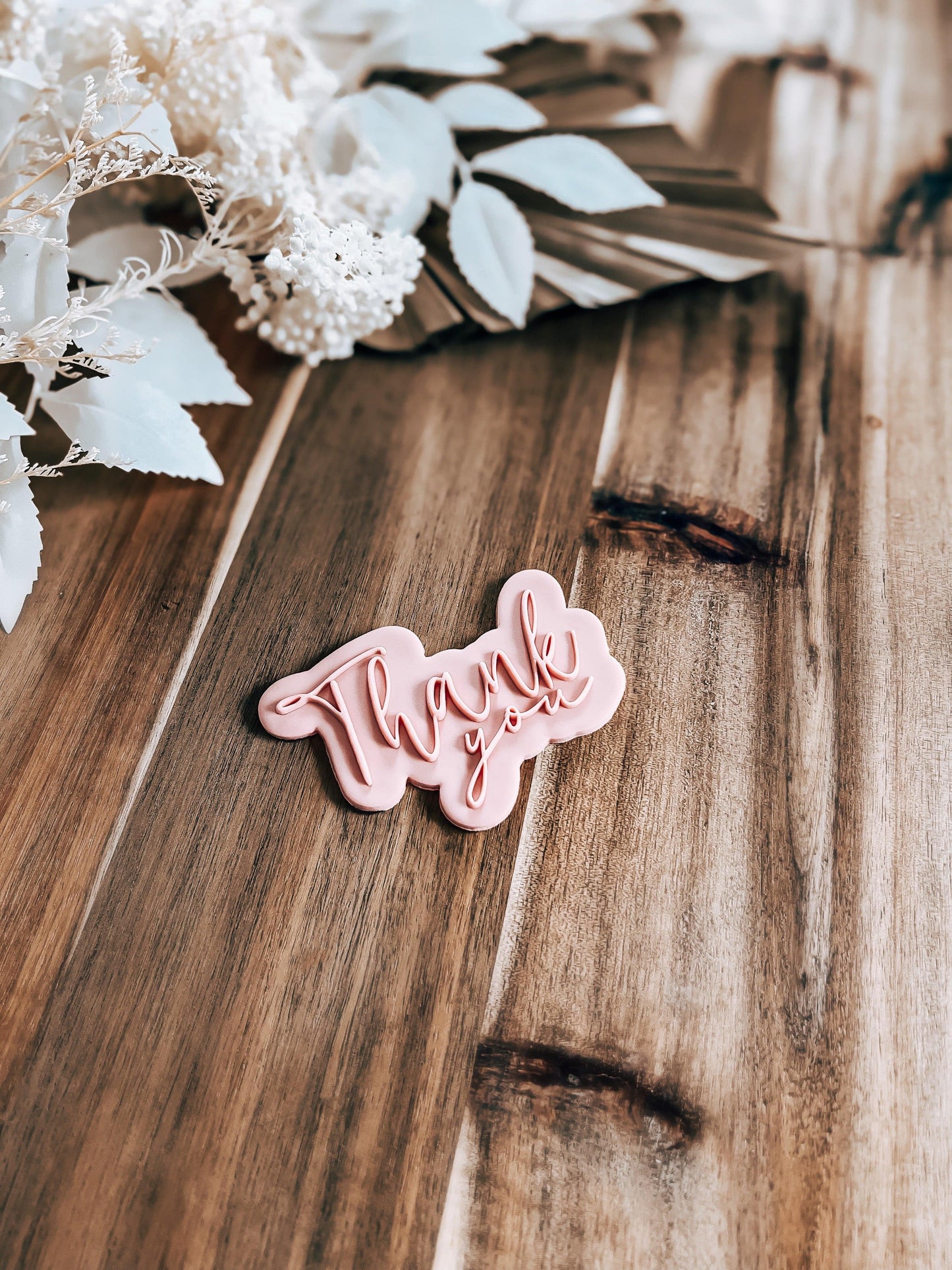 Thank you 'UP' (CURSIVE) Stamp & Cutter - Perfect for Fondant & Sugar Cookies