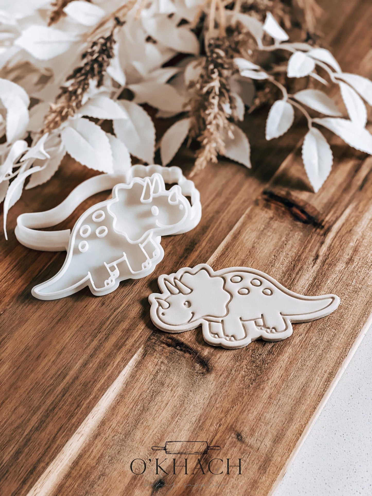 Triceratops Stamp & Cutter - Perfect for Fondant & Sugar Cookies