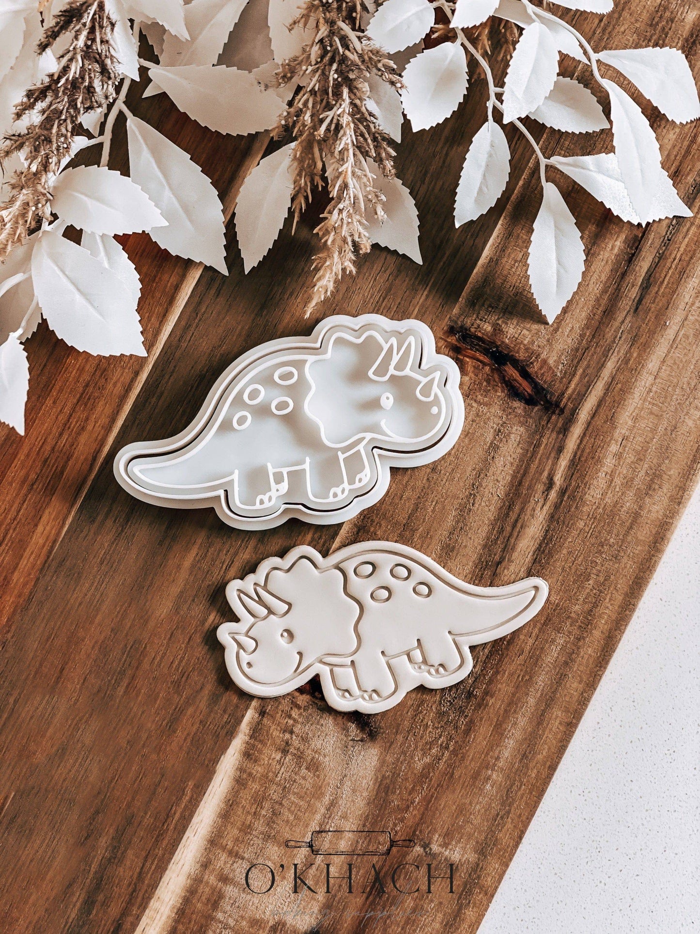 Triceratops Stamp & Cutter - Perfect for Fondant & Sugar Cookies