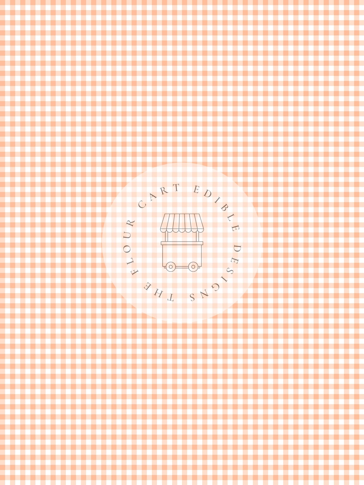 Gingham Orange - Edible Image - O'Khach Baking Supplies