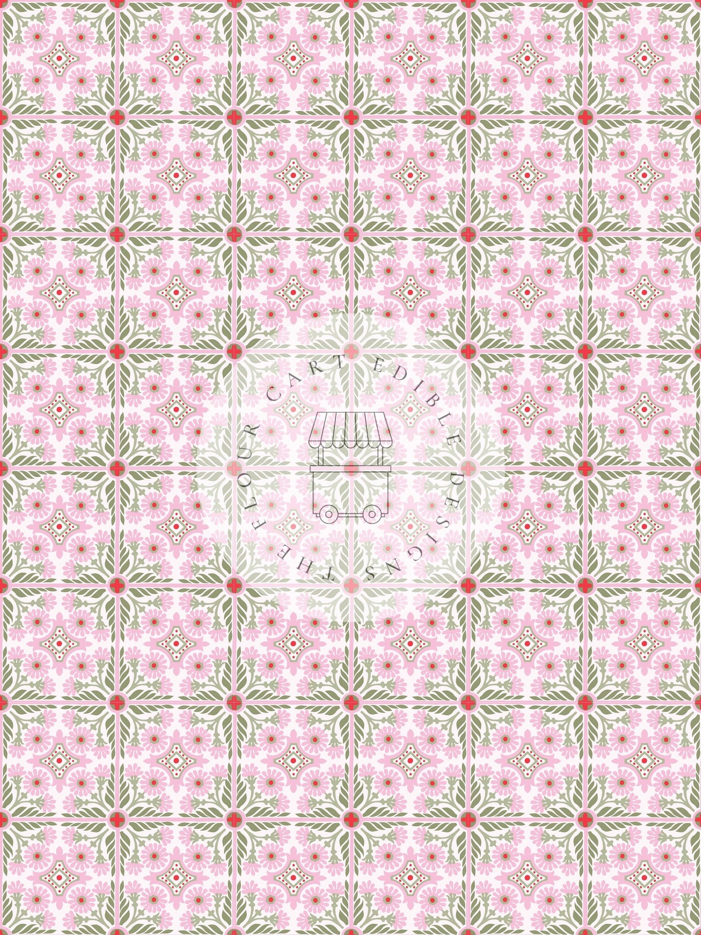 Strawberry Tiles 2 - Edible Image - O'Khach Baking Supplies