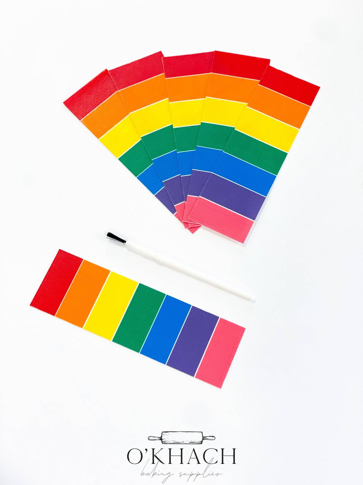 Rainbow Paint Your Own edible paint palette with brush for PYO cookies