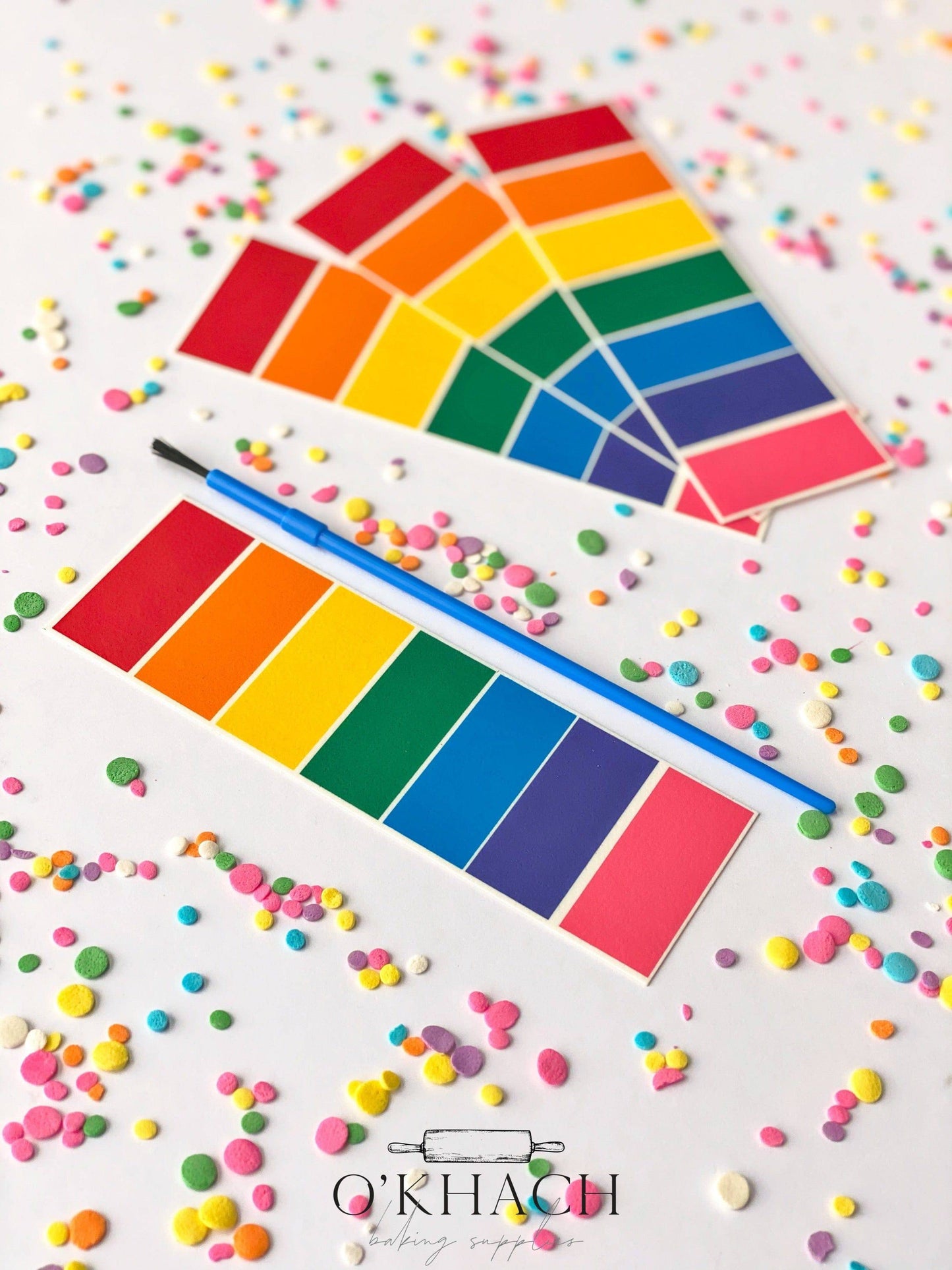 Rainbow PYO edible paint palette by O'Khach, water-activated