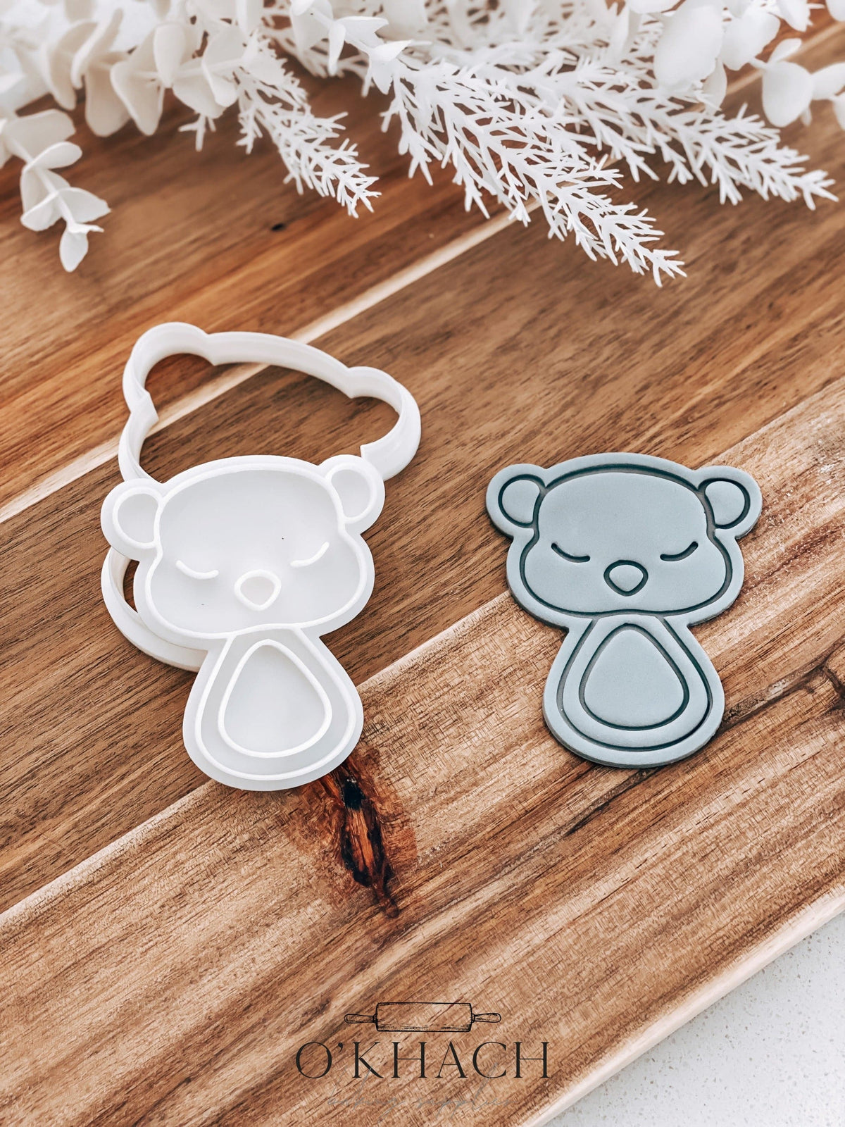 Baby Bear Rattle Stamp and Cutter - Perfect for Fondant & Sugar Cookies