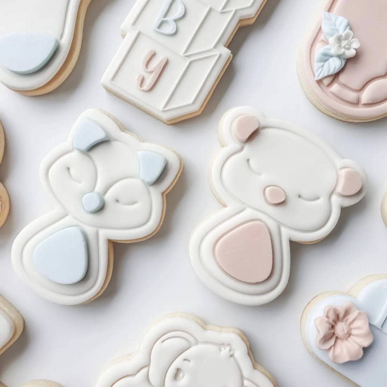 Baby Bear Rattle Stamp and Cutter - Perfect for Fondant & Sugar Cookies