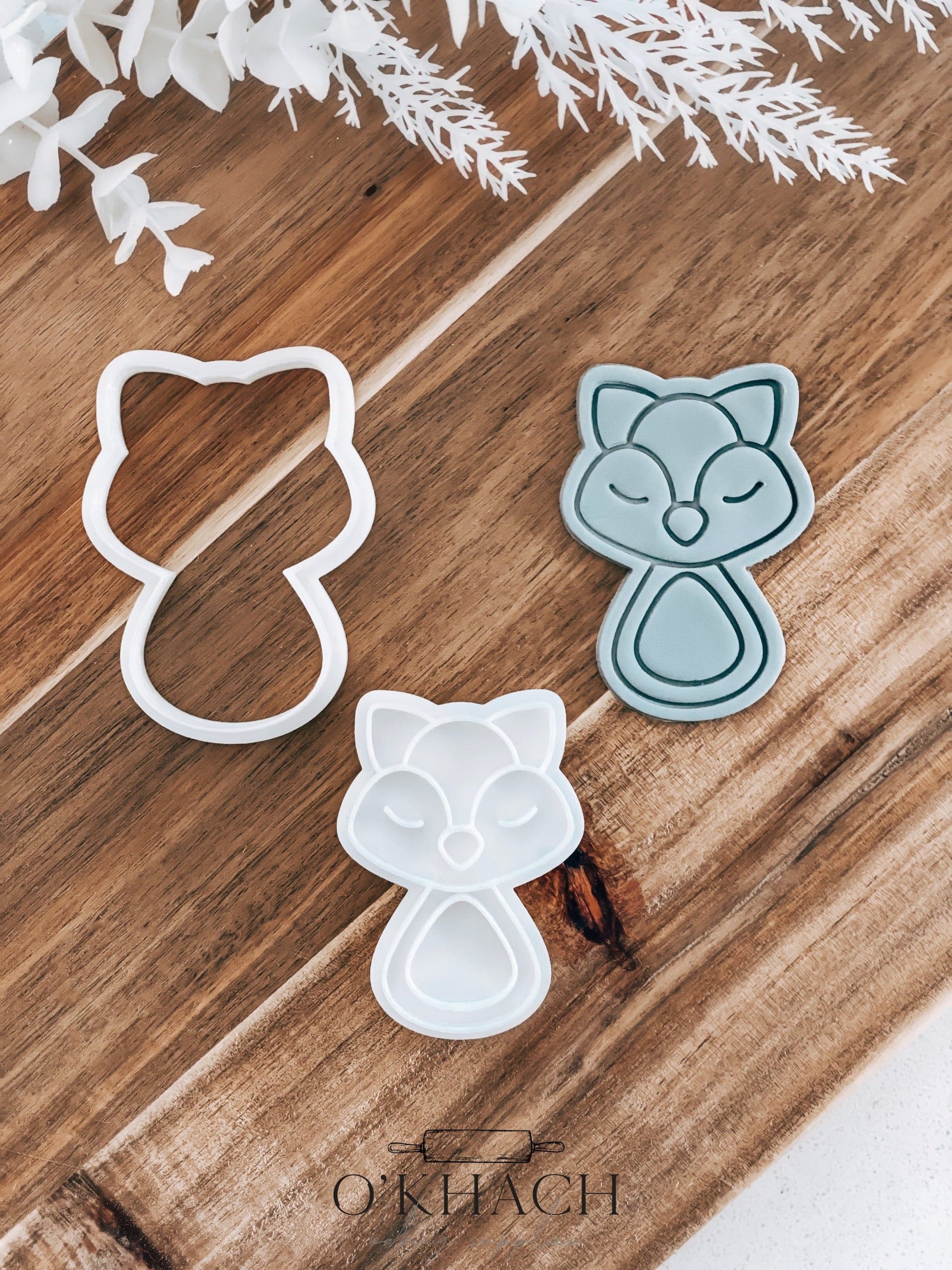 Baby Fox Rattle Stamp and Cutter - Perfect for Fondant & Sugar Cookies