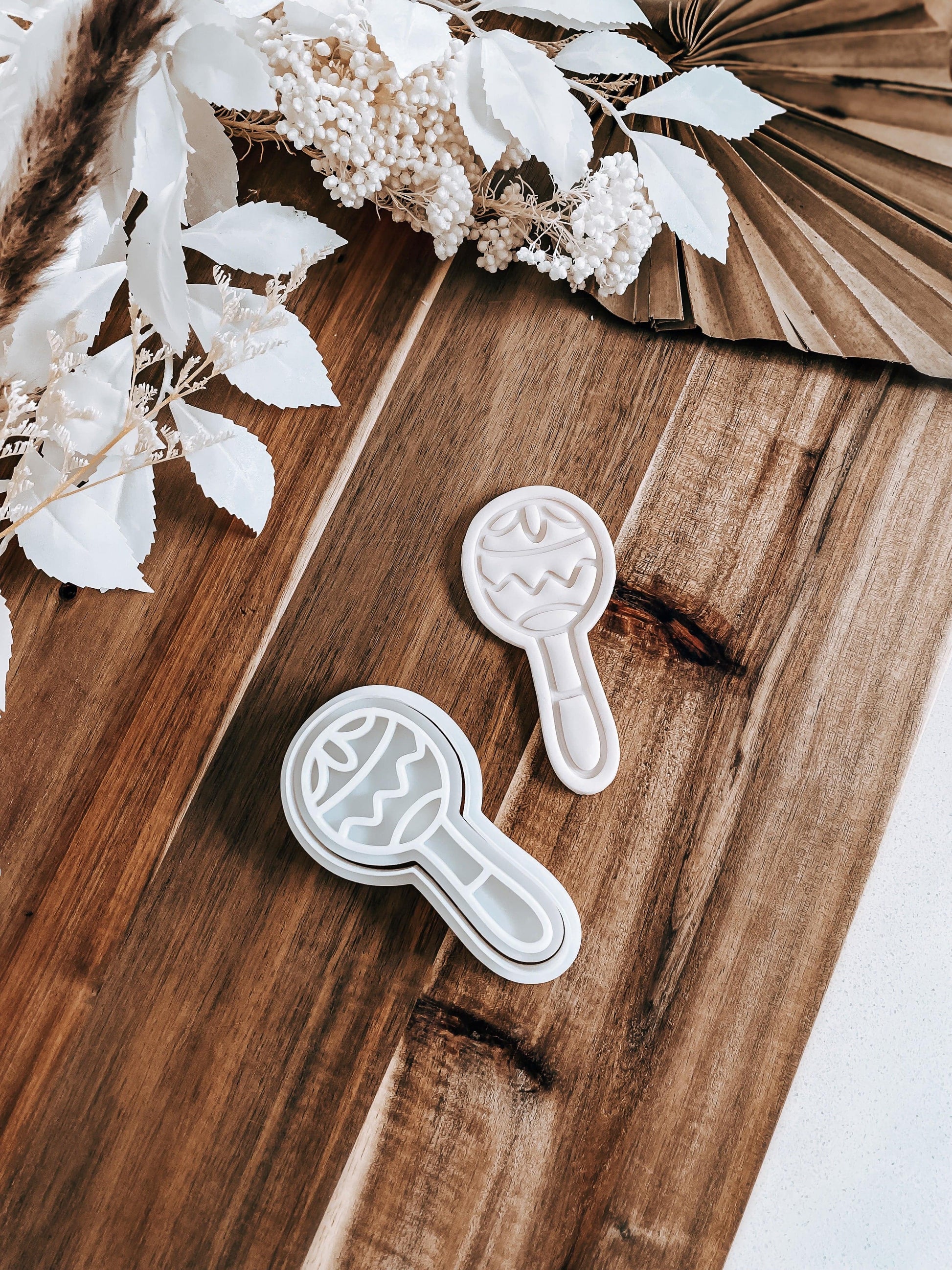 Baby Rattle Stamp & Cutter - Perfect for Fondant & Sugar Cookies