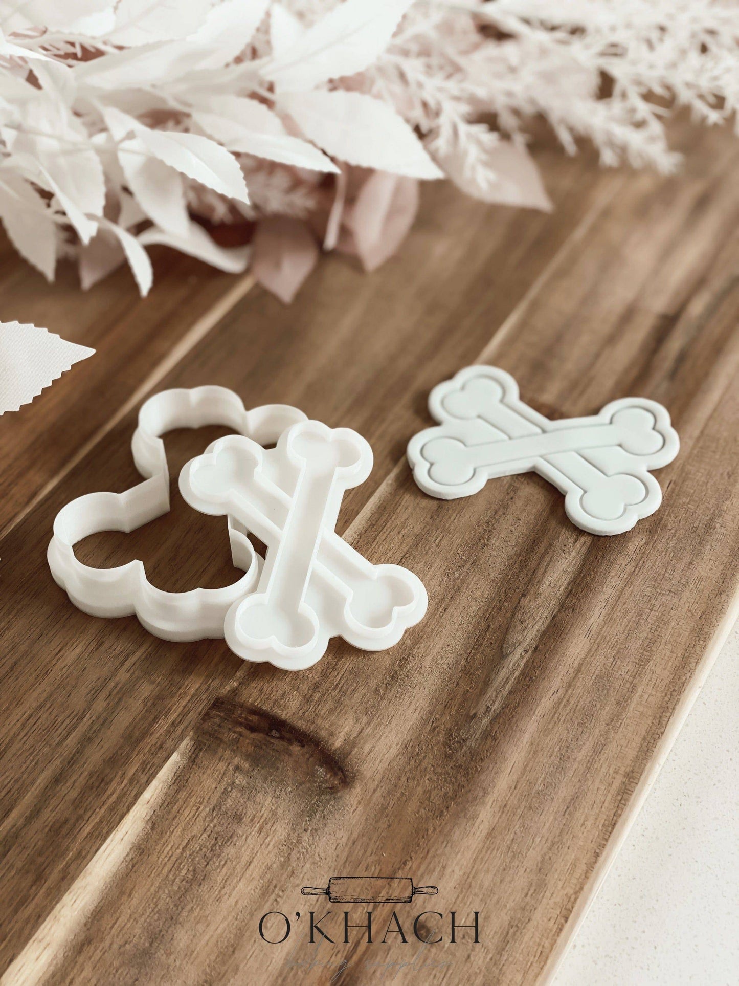 Cross Bones Cookie Stamp & Cutter - O'Khach Baking Supplies
