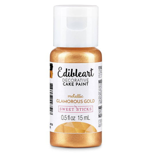 Glamorous Gold Metallic Edible Paint – Sweet Sticks 15ml | Food-Safe Cake Paint