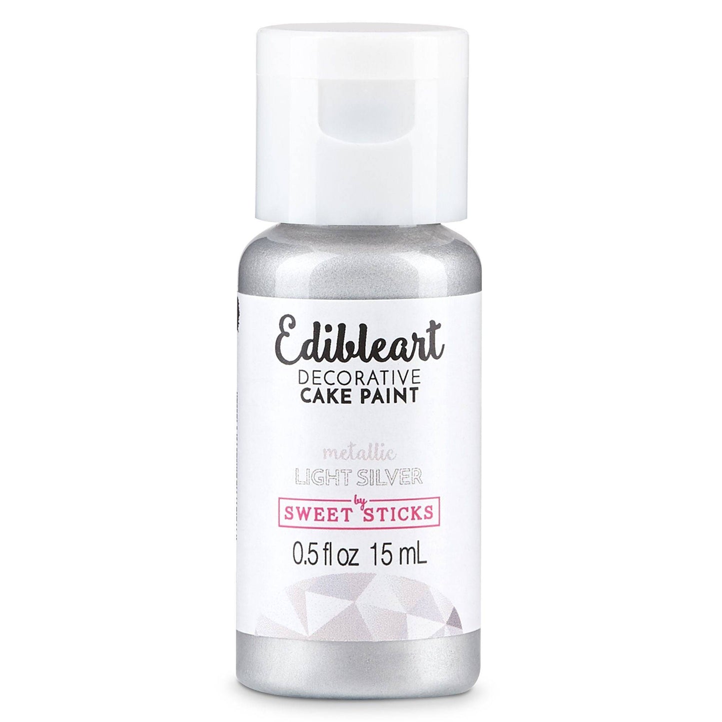 Light Silver Metallic Edible Paint – Sweet Sticks 15ml | Food-Safe Cake Paint