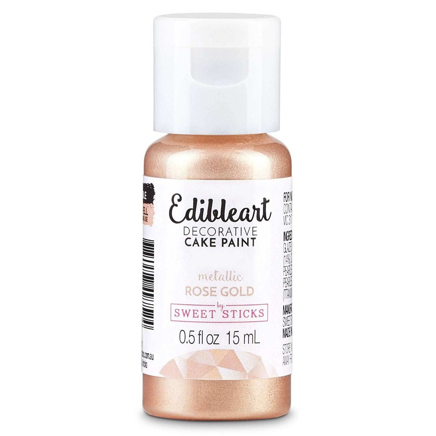Rose Gold Metallic Edible Paint – Sweet Sticks 15ml | Food-Safe Cake Paint