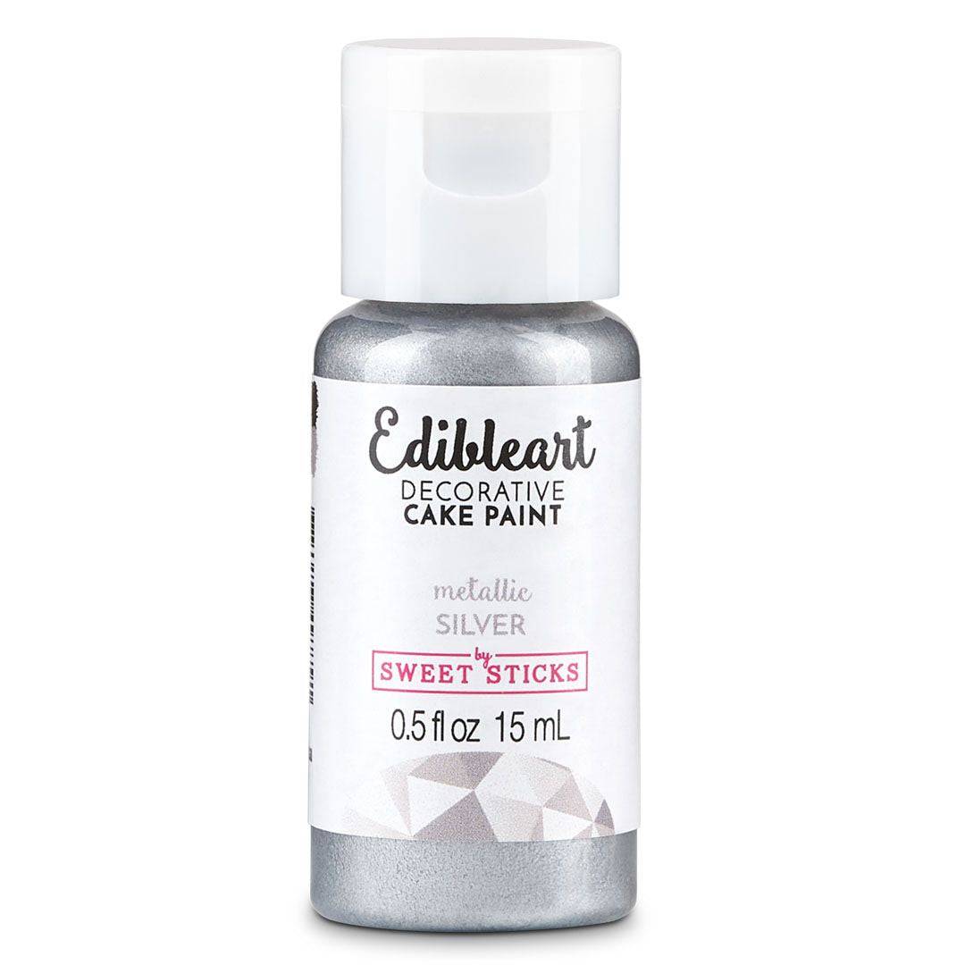 Silver Metallic Edible Paint – Sweet Sticks 15ml | Food-Safe Cake Paint