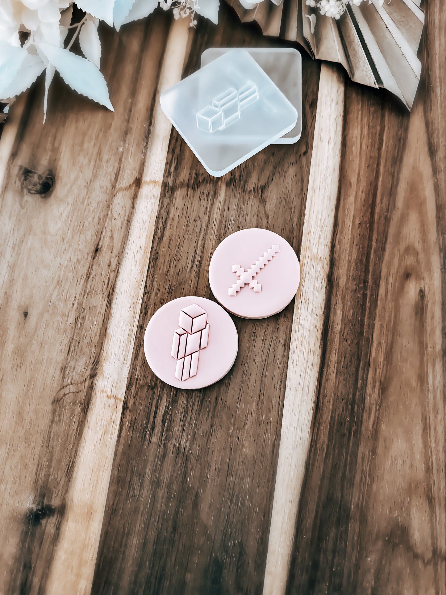 Mini Pixel Game Icons Stamp - Perfect for Fondant & Sugar Cookies