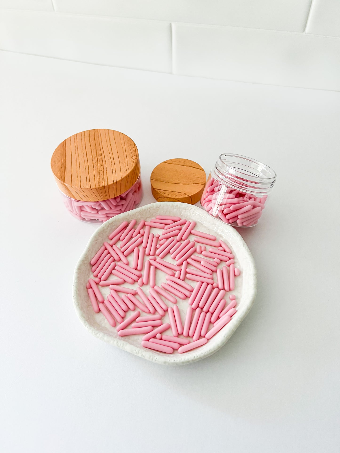 Matte Pink Rods – Edible Sprinkles for Cakes, Cookies & Cupcakes