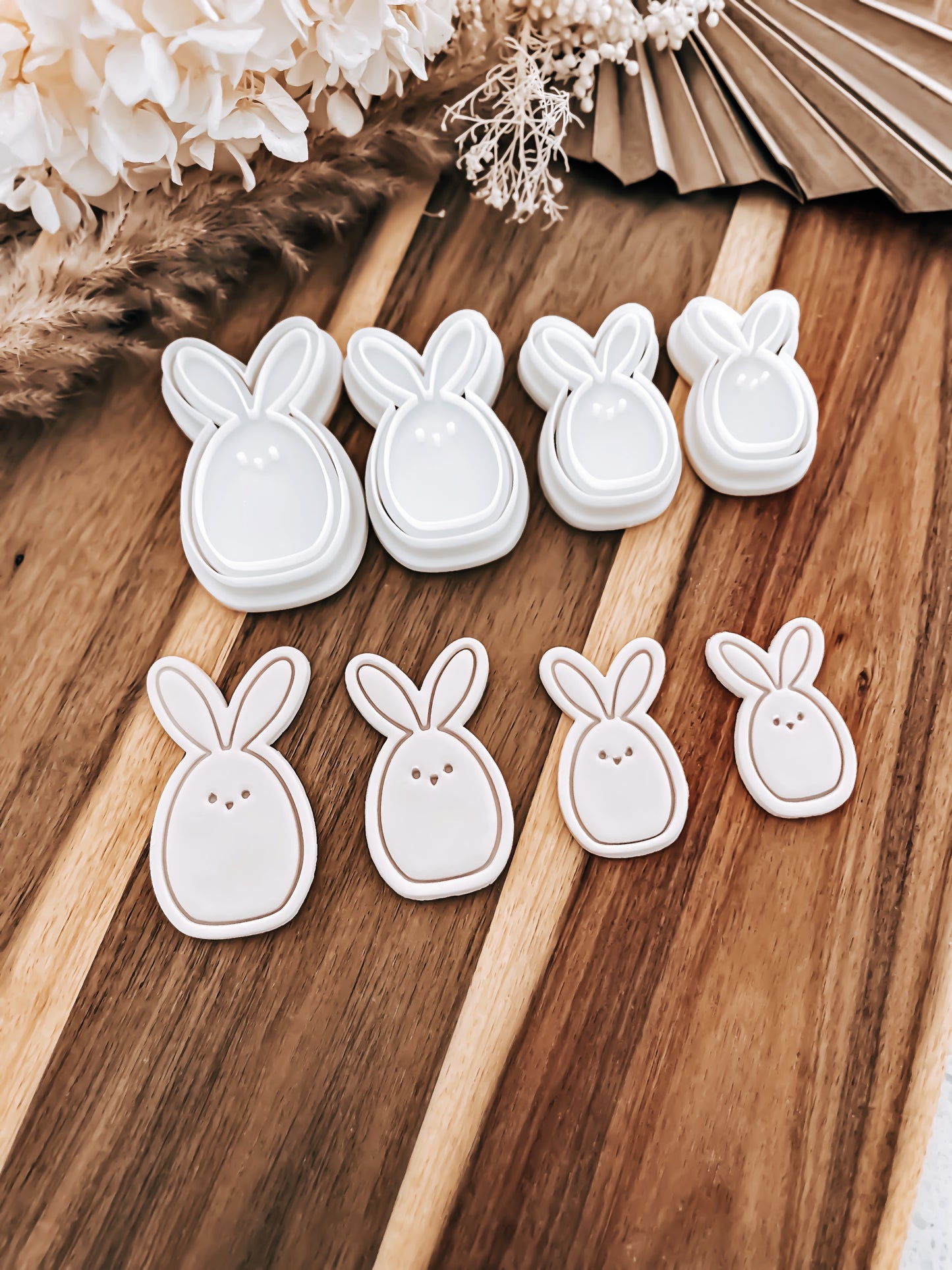 Mini Little Egg Bunnies - Cookie Stamp & Cutter - Ideal for Fondant & Sugar Cookies