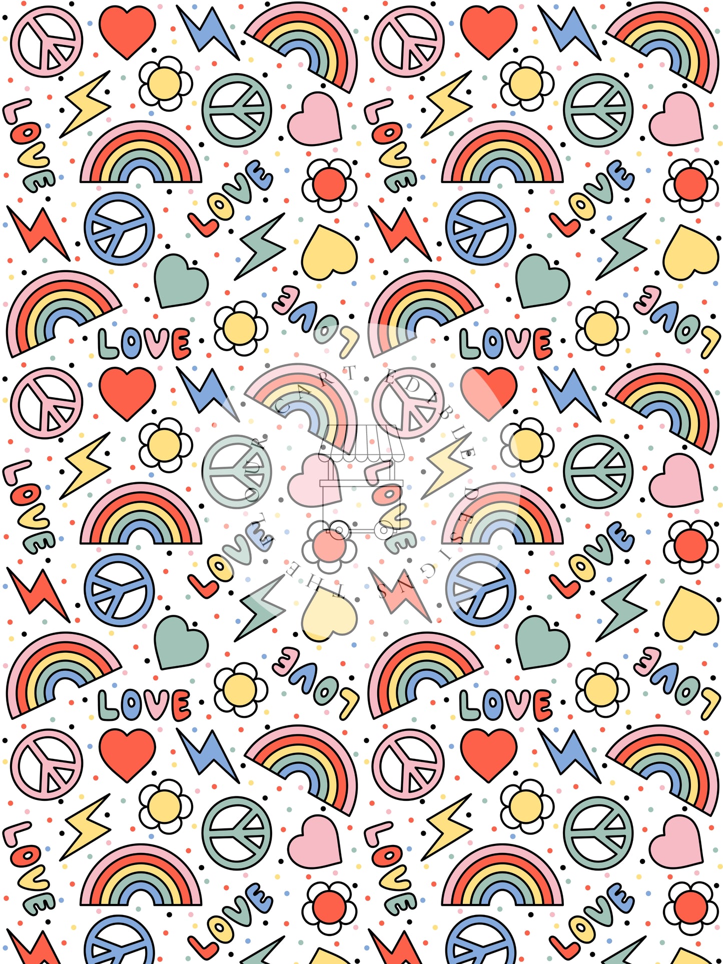 Love Rainbows Peace - The Flour Cart Edible Image - Premium from The Flour Cart - Just $16.99! Shop now at O'Khach Baking Supplies