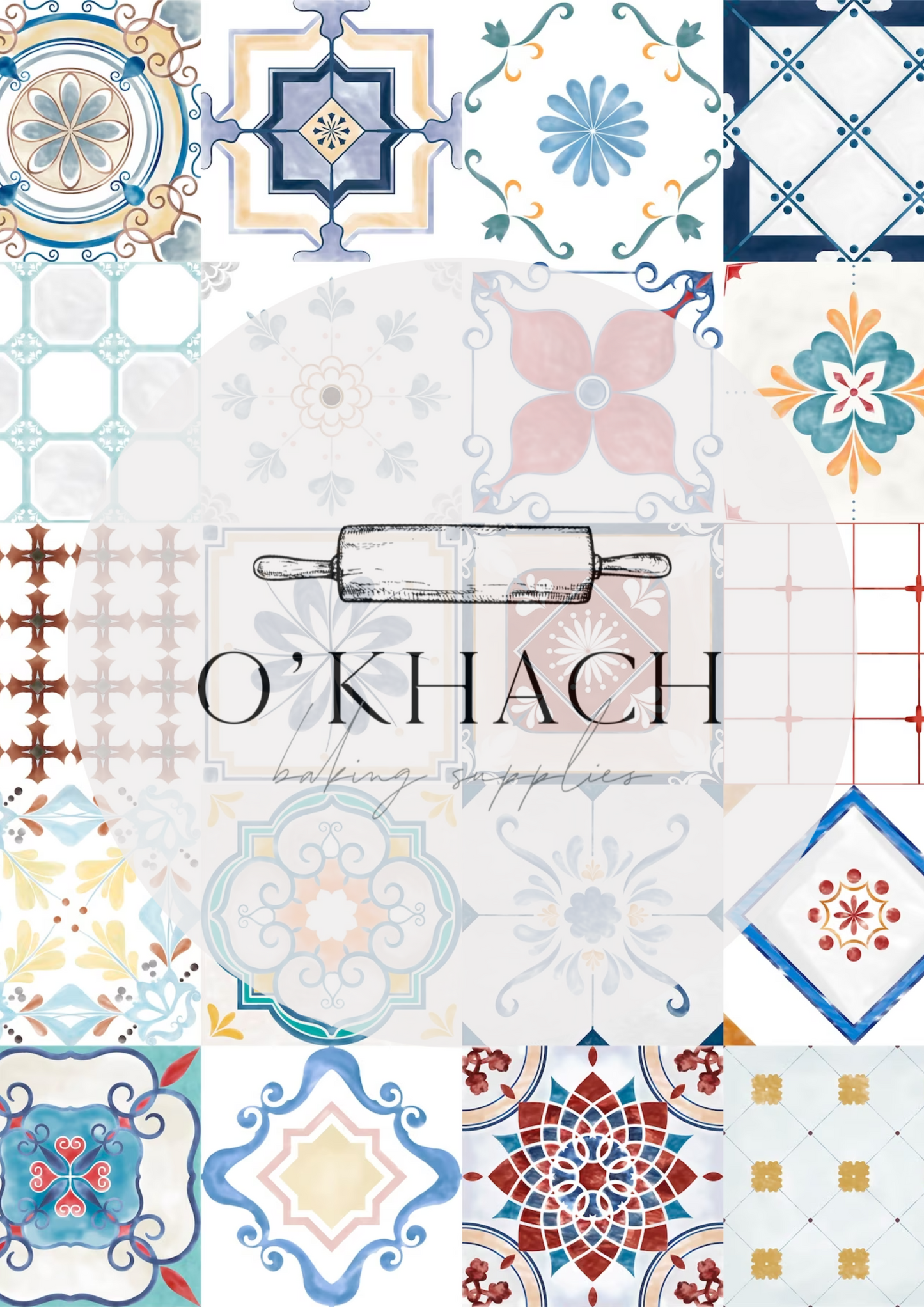 Positano & Lemon Details Pattern No.34 - Edible Image – A4 Cake Topper & Cupcake Decoration