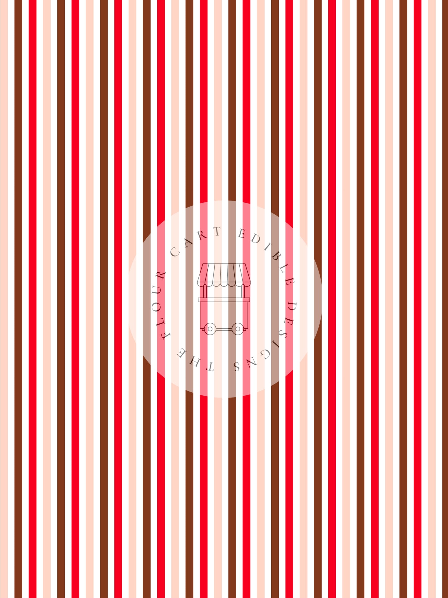 Strawberry and Chocolate Stripes - The Flour Cart Edible Image - Premium from The Flour Cart - Just $16.99! Shop now at O'Khach Baking Supplies