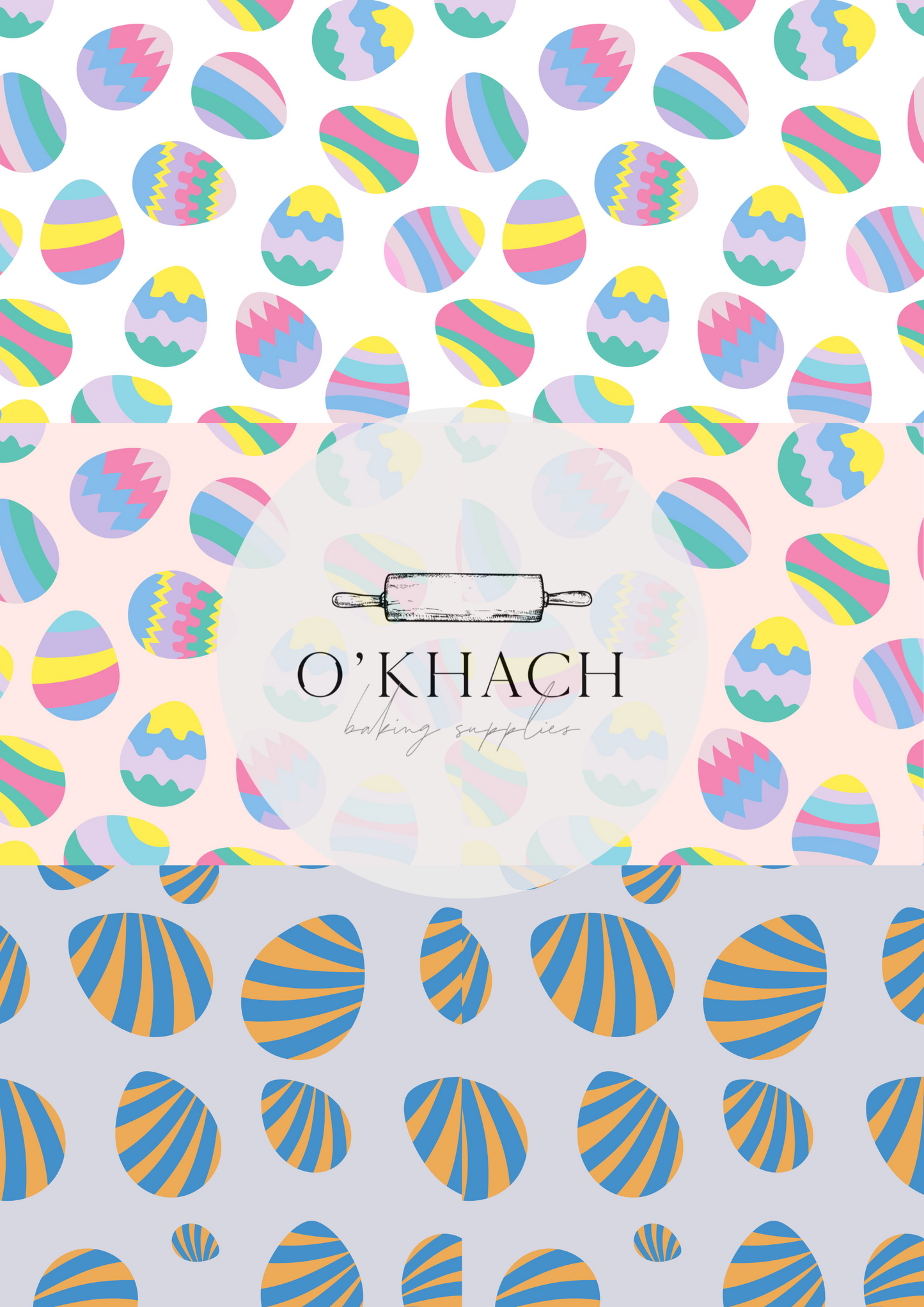 Easter Pattern - Edible Image – A4 Cake Topper & Cupcake Decoration