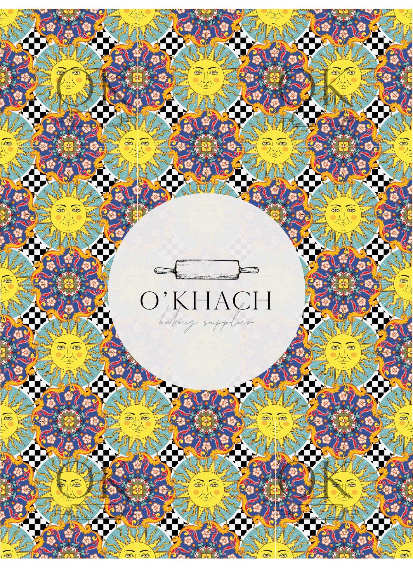 Positano & Lemon Details Pattern No.1 - Edible Image – A4 Cake Topper & Cupcake Decoration