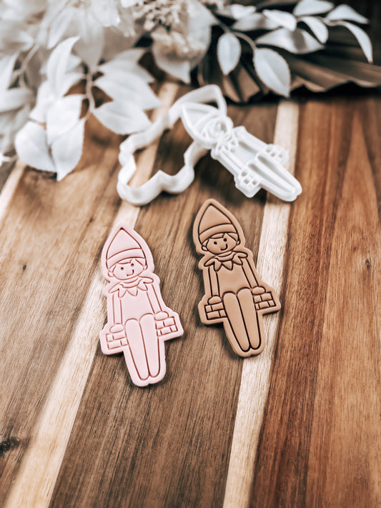 Cheeky Elf design stamped in fondant to show the finished cookie