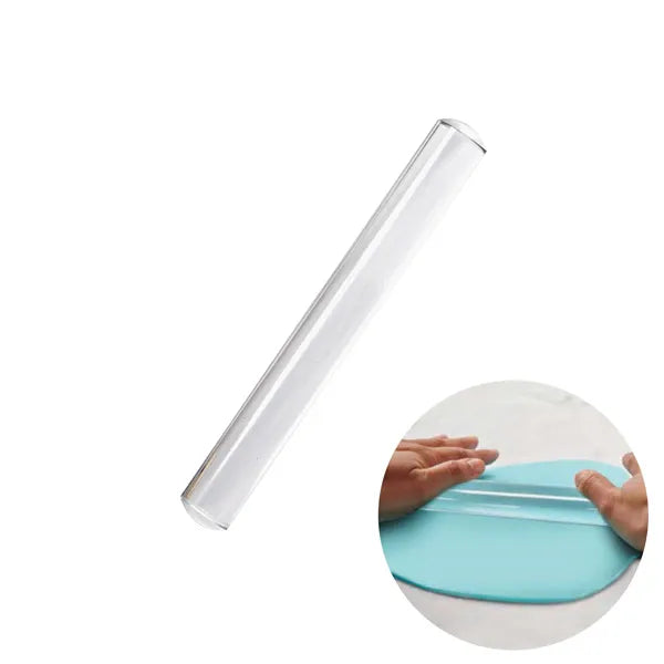Acrylic Rolling Pin 22.5cm x 2.5cm – Ideal for Fondant & Baking Needs
