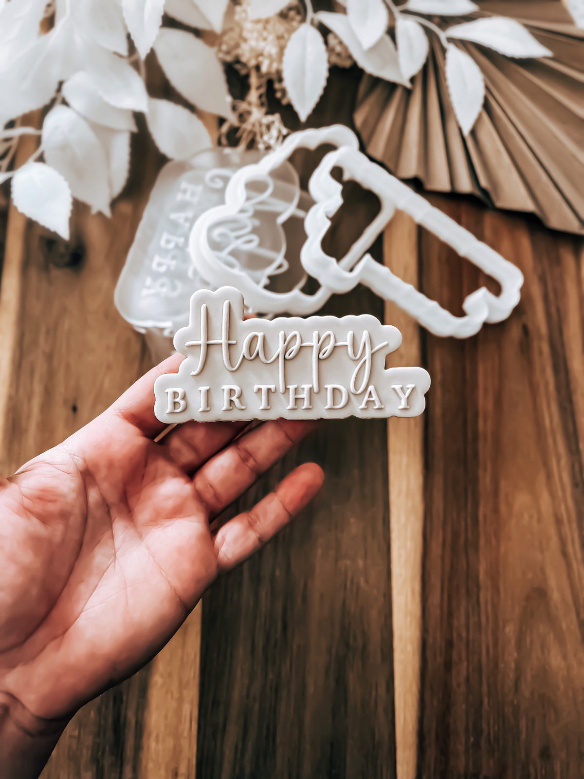 Happy Birthday (Alesha) 'UP' Cookie Stamp & Cutter - Perfect for Fondant & Sugar Cookies