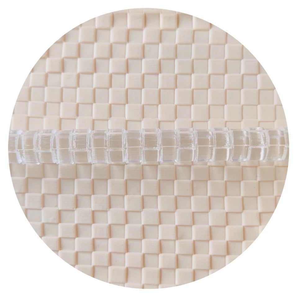 Checkered Pattern - Acrylic Embossing Rolling Pin – Fondant, Cookie & Clay Texture Roller