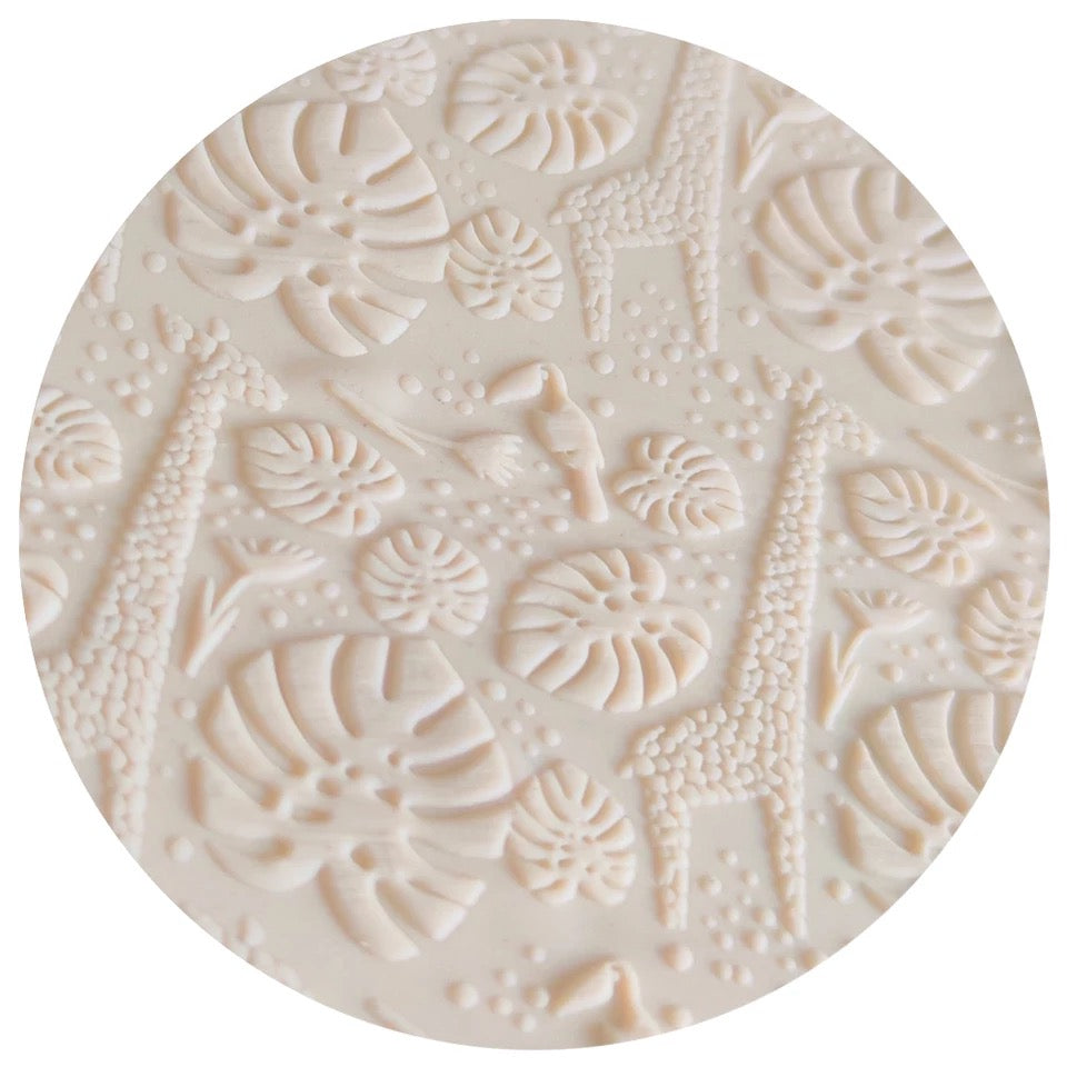 Rainforest Pattern - Acrylic Embossing Rolling Pin – Fondant, Cookie & Clay Texture Roller
