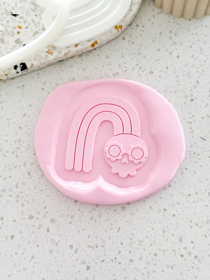 Rainbow Skull Stamp & Cutter - Perfect for Fondant & Sugar Cookies