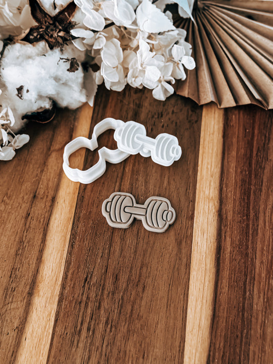 Mini Dumbbell Stamp & Cutter - Perfect for Fondant & Sugar Cookies