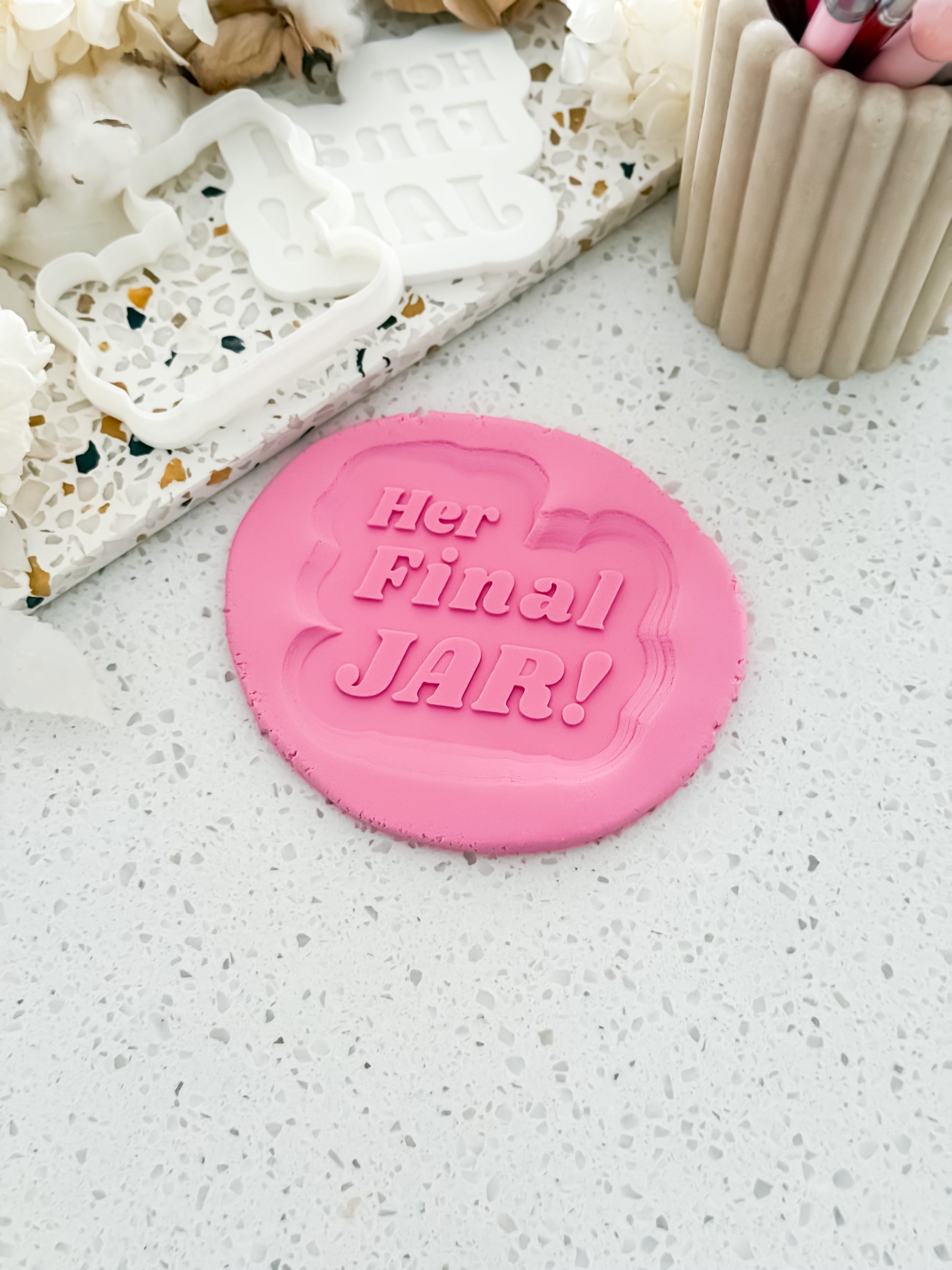 Her Final Jar Stamp & Cutter - Perfect for Fondant & Sugar Cookies