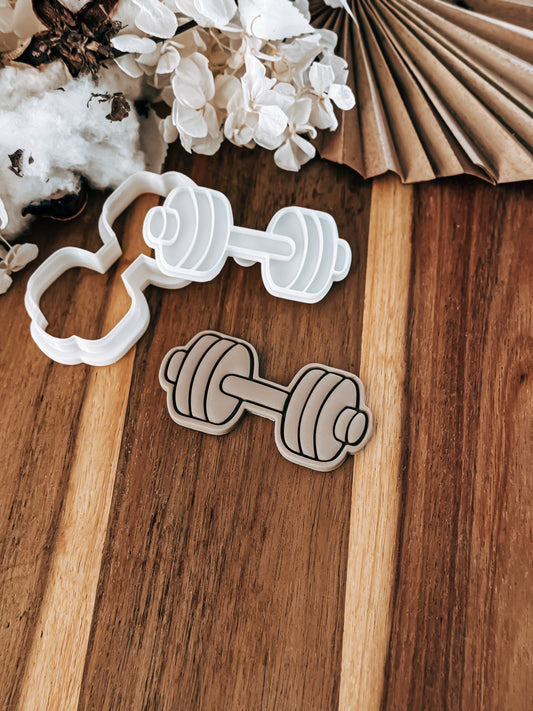 Dumbbell Stamp & Cutter - Perfect for Fondant & Sugar Cookies