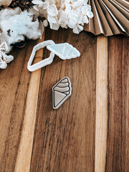 Mini Ice Cream (Soft Serve) Stamp & Cutter - Perfect for Fondant & Sugar Cookies