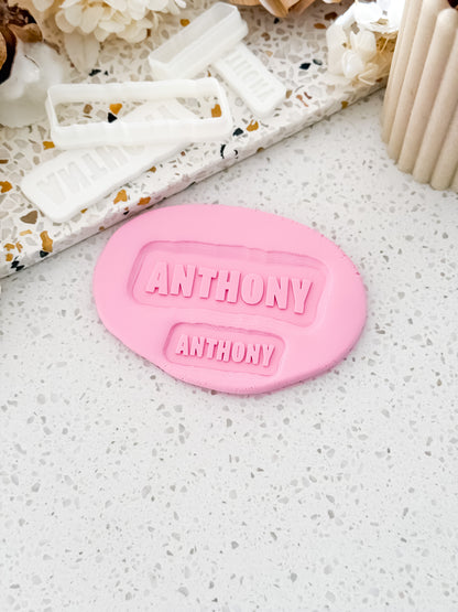 Mini Custom Name (FN) Stamp & Cutter - Perfect for Fondant & Sugar Cookies