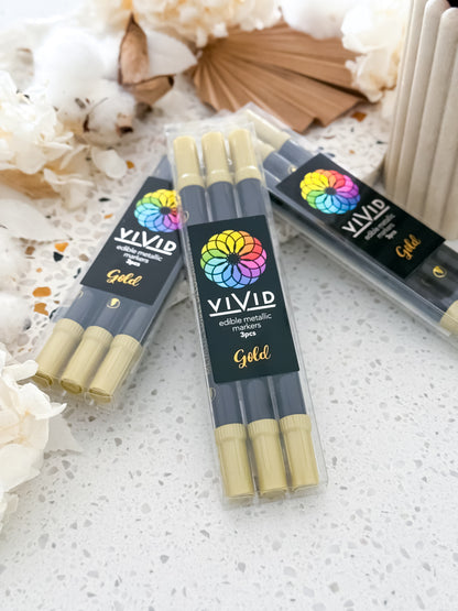 Vivid | Edible Metallic Markers - Gold