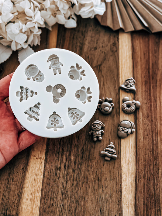 Mini Christmas Items - Silicone Mould - Perfect for Fondant, Chocolate, & Cake Decorating