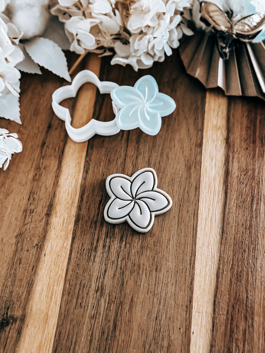 Mini Frangipani Stamp & Cutter - Perfect for Fondant & Sugar Cookies