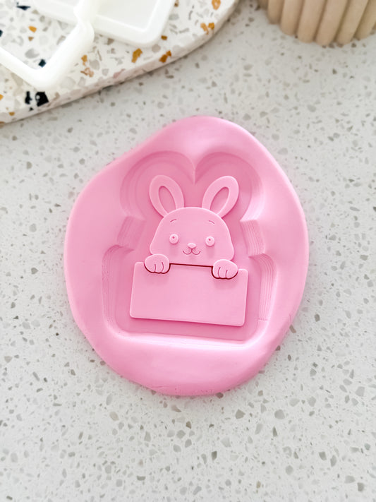 Easter Bunny Plaque Stamp & Cutter - Perfect for Fondant & Sugar Cookies