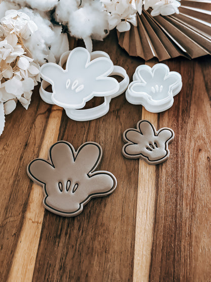 Glove (Mickey Mouse) - Cookie Stamp and Cutter - Ideal for Fondant & Sugar Cookies