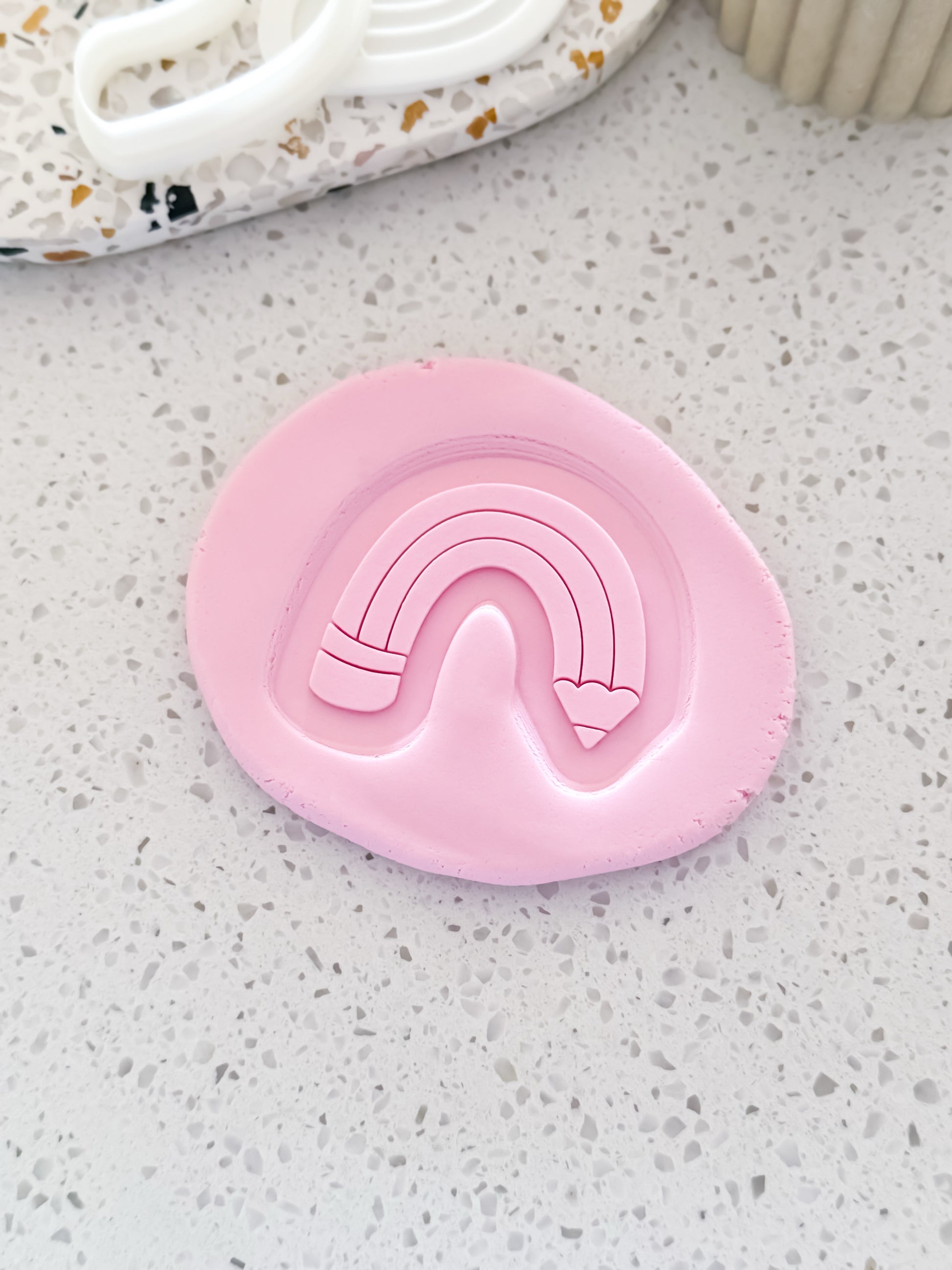 Rainbow Pencil Stamp & Cutter - Perfect for Fondant & Sugar Cookies