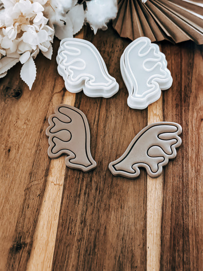 Antlers Set - Cookie Stamp and Cutter - Ideal for Fondant & Sugar Cookies