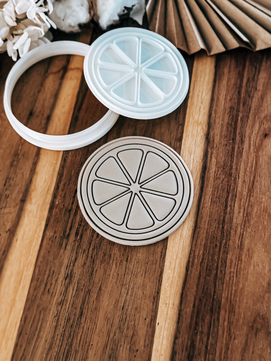 Lemon Round (Half) Stamp and Cutter - Ideal for Fondant & Sugar Cookies