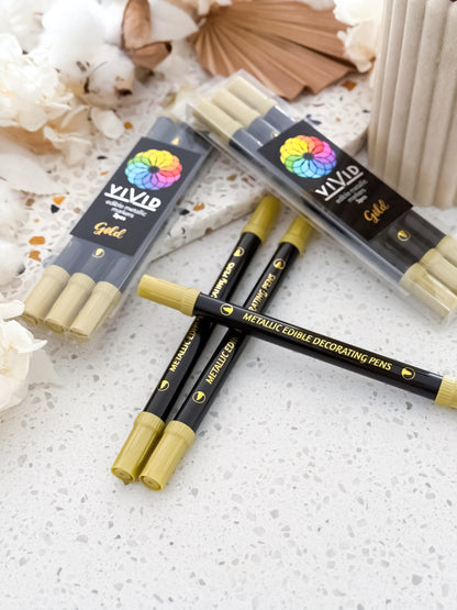 Vivid | Edible Metallic Markers - Gold