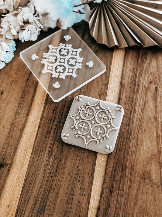 Decorative Tile (Style 1) Stamp - Perfect for Fondant & Sugar Cookies