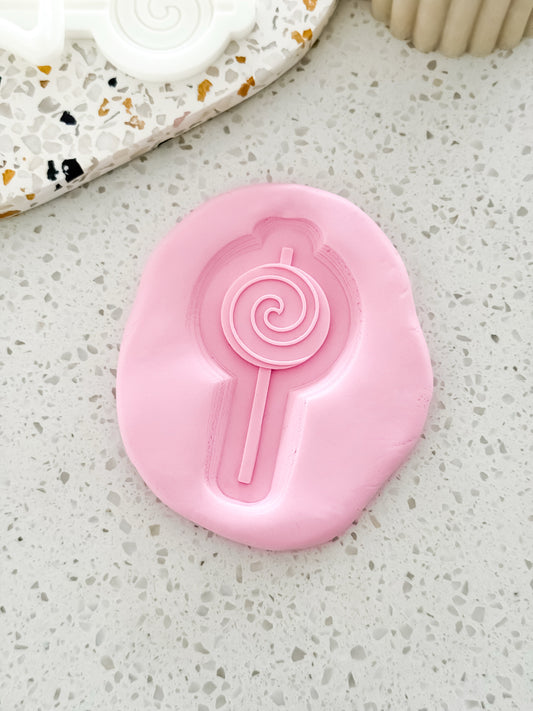 Lollipop (Caterpillar) Stamp & Cutter - Perfect for Fondant & Sugar Cookies