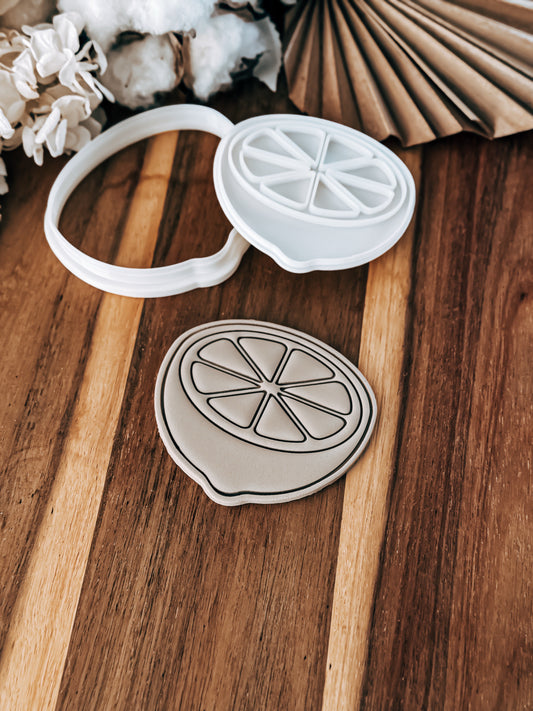 Lemon Slice (Half Whole) Stamp & Cutter - Perfect for Fondant & Sugar Cookies