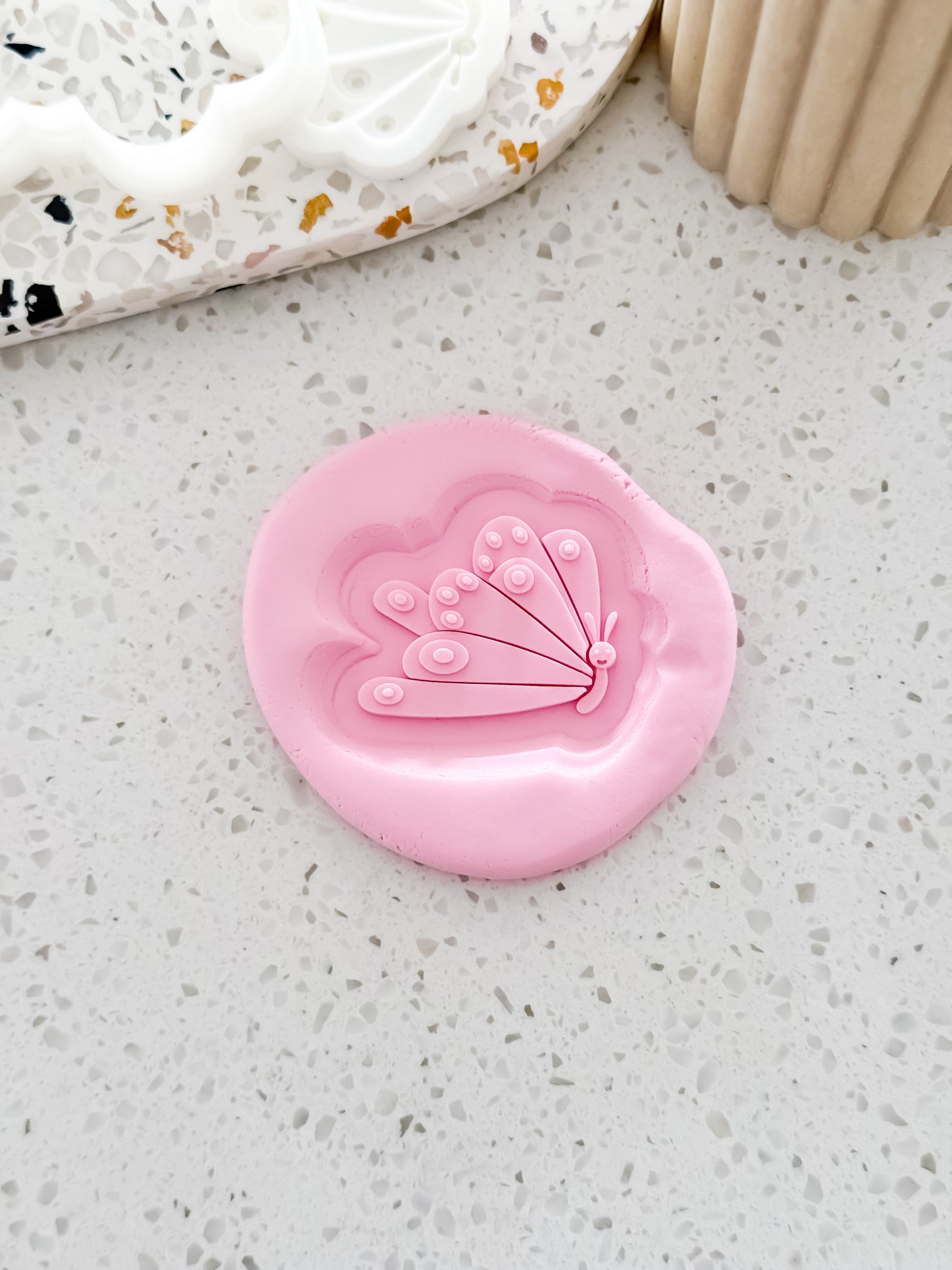Mini Butterfly (Caterpillar) Stamp & Cutter - Perfect for Fondant & Sugar Cookies