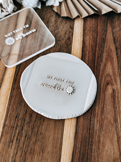 My First Trip Around the Sun 'UP'  - Stamp - Ideal for Fondant & Sugar Cookies