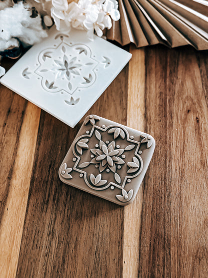 Decorative Tile (Style 3) Stamp - Perfect for Fondant & Sugar Cookies